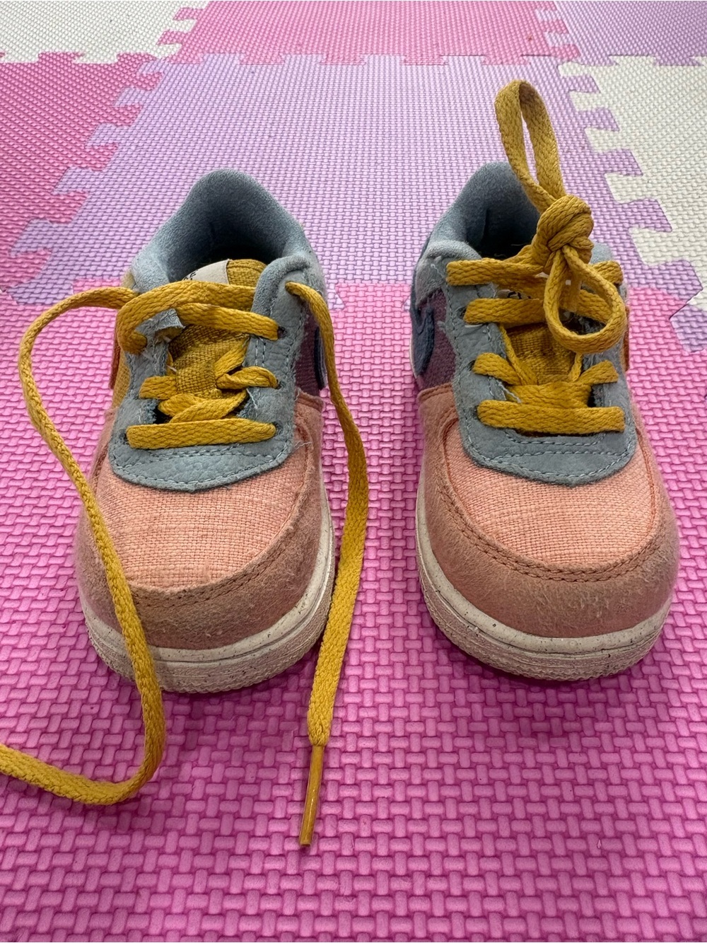 Nike Sun Club Force 1 LV8 Next Nature Sanded Peach, Blue Toddler Size6